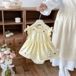 【66-90cm】ロンパース アヒル チェック 可愛い ベビー服 - 画像 (7)