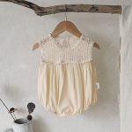 【66-90cm】ロンパース レース切り替え ノースリーブ - 画像 (6)