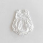 【66-90cm】ロンパース ホワイト 蝶結び付き ベビー服 - 画像 (7)