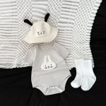 【66-90cm】ロンパース 可愛い ウサギ グレー ベビー服 - 画像 (4)