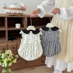 【66-90cm】ロンパース 可愛い ドット/チェック ベビー服 - 画像 (9)