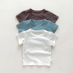 【73-100cm】半袖Tシャツ 肌触り 優しい 無地ORボーダー柄 - 画像 (8)