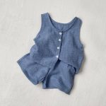 【73-100cm】セットアップ ベビー デニム 無地 通園・お出かけに - 画像 (7)