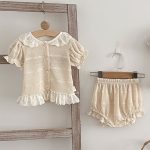 【73-100cm】セット レース フリル 透かし編み 半袖 - 画像 (9)