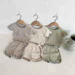 【66-100cm】セットアップ ベビー ノーカラーワッフル シンプル - 画像 (11)