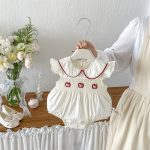 【66-90cm】ロンパース 可愛い フリル刺繡 ベビー服 - 画像 (4)