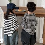 【80-140cm】Tシャツ ボーダー ドロップショルダー - 画像 (7)