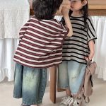 【80-140cm】デニムパンツ 七分丈 ヴィンテージ加工 ダメージ - 画像 (15)