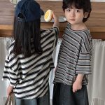 【80-140cm】Tシャツ ボーダー ドロップショルダー - 画像 (9)