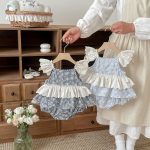 【66-90cm】ロンパース チェック フリル 可愛い ベビー服 - 画像 (8)