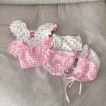 【73-100cm】水着 ベビー ボンネット付き ドット or チェック - 画像 (11)