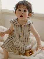 【66-90cm】ロンパース ベビー おしゃれ ストライプ - 画像 (11)
