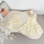 【66-120cm】ロンパースorワンピース プリンセス ふわふわ 姉妹服 - 画像 (3)