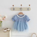 【66-90cm】ロンパース ベビー ワンピース風 無地 ファッション - 画像 (13)