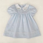 【66-130cm】ロンパースorワンピース ブルーフラワー刺繡 姉妹服 - 画像 (16)