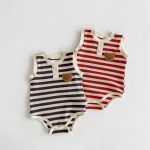 【66-90cm】ロンパース ワッフル ボーダー クマ - 画像 (13)