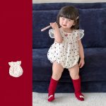 【66-90cm】ロンパース レッド ドット フリル - 画像 (3)