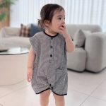 【66-90cm】ロンパース ギンガム チェック ノースリーブ - 画像 (7)