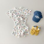 【66-100cm】セットアップ ベビー チェック or ハート柄 - 画像 (7)