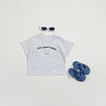 【80-160cm】半袖 Tシャツ ベビー キッズ服 熊柄 英字 - 画像 (4)