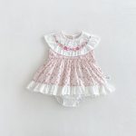 【66-90cm】ロンパース ベビー ピンク ストライプ スウィート - 画像 (3)
