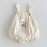 【66-90cm】サロペットロンパース 刺しゅう入り 動物柄 - 画像 (8)