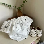 【66-90cm】パンツ ベビー チェック リボン 韓国風 かぼちゃんパンツ - 画像 (7)