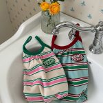 【66-90cm】ロンパース ベビー ボーダー サロペット 韓国風 - 画像 (7)
