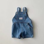 【73-120cm】デニムサロペット ショートパンツ カジュアル ボトムス - 画像 (7)