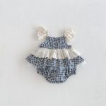 【66-90cm】ロンパース チェック フリル 可愛い ベビー服 - 画像 (5)