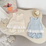 【73-120cm】セットアップ チェック ベスト＆ブルマ - 画像 (2)
