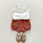 【66-100cm】セットアップ ベビー キャミソール＆花柄プリント - 画像 (9)