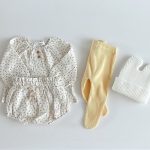 【66-100cm】セットアップ INS映え ドットOR花柄 コットン クレープ - 画像 (5)