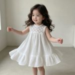 【73-100cm】ワンピース ダブルガーゼ レース ノースリーブ