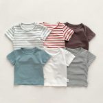 【73-100cm】半袖Tシャツ 肌触り 優しい 無地ORボーダー柄 - 画像 (10)