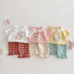 【73-120cm】半袖Ｔシャツ ベビー フリル襟 カートゥーン - 画像 (2)