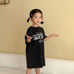 【80-150cm】Ｔシャツorワンピース オシャレ 英字 お揃いコーデ - 画像 (6)