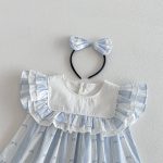 【66-140cm】ロンパースorワンピース ブルー ストライプ 姉妹服 - 画像 (14)