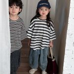 【80-140cm】Tシャツ ボーダー ドロップショルダー - 画像 (12)