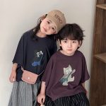【80-140cm】半袖Tシャツ ねこ柄プリント ビッグシルエット - 画像 (15)