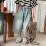 【80-140cm】デニムパンツ 七分丈 ヴィンテージ加工 ダメージ - 画像 (20)