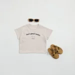 【80-160cm】半袖 Tシャツ ベビー キッズ服 熊柄 英字 - 画像 (5)