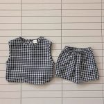 【73-120cm】セット 薄手 チェック柄 半袖 ノースリーブ - 画像 (3)