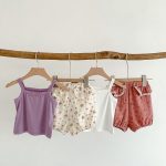【66-100cm】セットアップ ベビー キャミソール＆花柄プリント - 画像 (3)