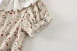 【66-90cm】ロンパース ベビー 半袖 レース襟 花柄 - 画像 (13)
