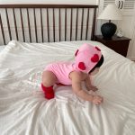 【66-100cm】水着 ベビー 可愛い ハートスイムウェア＆帽子 - 画像 (5)