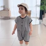 【66-90cm】ロンパース ギンガム チェック ノースリーブ - 画像 (9)
