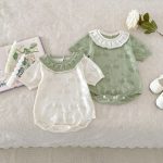 【66-90cm】ロンパース フリル ニット ベビー服