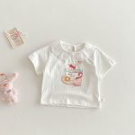 【73-120cm】半袖Ｔシャツ ベビー フリル襟 カートゥーン - 画像 (6)