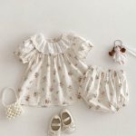 【66-90cm】ロンパース ベビー フラワー ブラウス＆ブルマ - 画像 (5)